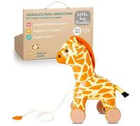 Little Big Friends Pull Along Friends | Juguete para bebé | Juguetes tradicionales | Fácil de limpiar | Gina la jirafa