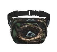 Little Bird Nest Fitness - Bolsa de hombro de viaje de moda e informal, riñonera cuadrada de doble capa, color negro, talla única, Negro, One Size
