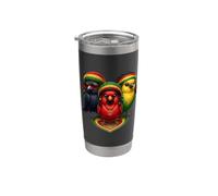Little Birds Reggae Rasta Trio con rastas Vaso térmico de acero inoxidable de doble pared
