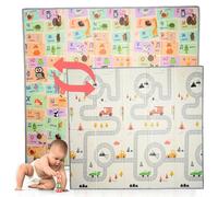 LITTLE BLISS, Alfombra Bebé Acolchada Plegable. 200x180cm, 1.5cm Grosor, Bordes Reforzados y Superficie Sensorial, Reversible y Antideslizante (ALPHABET EDITION)