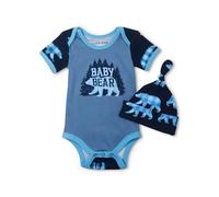 Little Blue House by Hatley Bodysuit with Hat, Mamelucos para bebés y niños pequeños Bebé-Niñas, Baby Bear Blue, 12-18 Months
