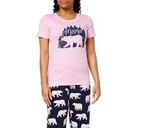 Little Blue House Short Sleeve Pajama Top Camiseta de Pijama, Woods Mama Bear, M para Mujer
