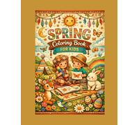 Little Boho Spring Coloring Book: Cute Flowers, Bunnies, Butterflies & Nature Scenes | Fun and Easy Coloring Pages for all ages