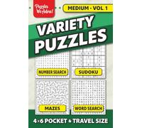Little Book of Variety Puzzles, Volume 1: 150+ Small Mixed Word Search, Sudoku, Number Search, and Maze Puzzles For Adults, Medium Level | 4x6 Pocket & Travel Size (Sudoku Pocket Books For Adults)