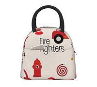 Little Boys and Girls in Firefighters - Bolsa de almuerzo ligera con aislamiento, portátil, portátil, para viajes, escuela, universidad