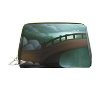 Little Bridge in The East - Bolsa de cosméticos portátil y bolsa de cosméticos de viaje, unisex, cierre de cremallera, adecuada para uso diario, White, Talla única