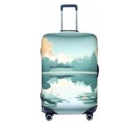 Little Bridge In The East - Funda de equipaje de viaje para equipaje de 18 a 32 pulgadas, lavable, resistente a los arañazos, Hojas caídas en un lago tranquilo, XL