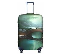 Little Bridge in The East - Funda elástica para maleta, con cremallera de doble cara, para viajes, negocios, 18-32 pulgadas, White, L