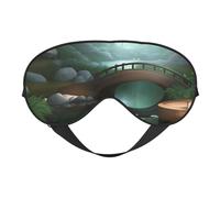 Little Bridge in The East - Máscara de ojos de doble cara con diseño ajustable, bloqueo de luz y transpirable, adecuada para descansar y viajar.