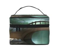 Little Bridge in The East - Neceser de viaje con cremallera y gran capacidad, unisex, adecuado para exteriores, deportes, viajes, etc., Black, Talla única