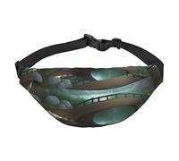 Little Bridge in The East - Riñonera para hombre y mujer, y bolsa cruzada con cinturón ajustable para correr, viajar, deportes, senderismo, Black, Talla única