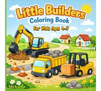 Little Builders Coloring Book: Construction Vehicles Coloring Book for Kids Ages 4-7 (Little Builders Coloring Series)