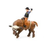 Little Buster Toys Bull Rider - Cowboy en un Brown Bucking Bull, escala 1/16
