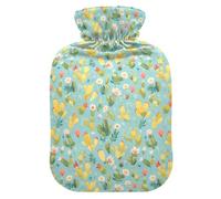 Little Cacti - Botella de agua caliente azul con tapa suave, 1 litro, para artritis