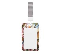 Little Chickadee Bird in Flower - Soporte para tarjetas de identificación deslizante, plástico duro, protector de etiqueta de nombre para enfermeras y oficina