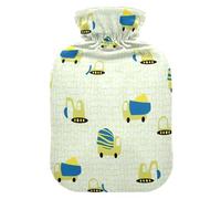 Little Construction Vehicles ToysHot Water Bottle with Cover, Soft Warm for Winter Bed Hand Neck and Shoulder 2L