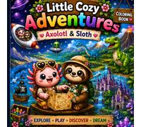 Little Cozy Adventures: Axolotl & Sloth: Axolotl & Sloth Coloring Book for Kids Ages 4-8 Little Cozy Adventures | Cute Beach, Ocean, Dinosaur, Space & Fantasy Coloring Pages