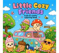 Little Cozy Friends: Super Cute Coloring Book for kids and Adults: Easy & Simple Adorable Cozy Characters, Hygge Moments, Cute Food Friends, Mushrooms, Nature Scenes, and Stress Relief Coloring book