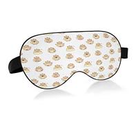 Little Cute Hamsters Máscara de ojos transpirable para dormir, funda para dormir con sensación fresca para el descanso de verano, venda elástica contorneada para viajes de mujeres y hombres