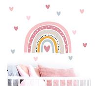 Little Deco DL483 Adhesivo decorativo para pared, diseño de arcoíris con corazones, 120 x 79 cm (ancho x alto)