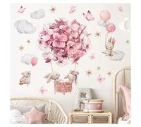 Little Deco WTD DL820-4 - Adhesivo decorativo para pared, diseño de globo aerostático y mariposas