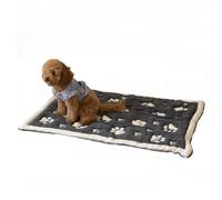 Little Dedi PetMat en carbón/beige, almohadilla de algodón orgánico para perros pequeños, gatos y guardería, sin costuras y reversible, lavable, comodidad de punto 3D, tapete de 28 x 40 pulgadas para