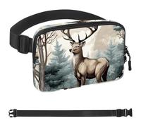 Little Deer in the Mountains-1900 - Cangurera cruzada para hombres y mujeres, riñonera para viajes, casual, caminar, correr, senderismo, ciclismo, multicolor, 4 x 23 x 15 cm, multicolor,