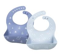 Little Dimsum 2PCS Babero de Silicona para Bebés y Niños,Suave,Impermeable con Recogedor de Alimentos