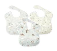 Little Dimsum Babero Bebe Impermeable con Bolsillo, Ajustable para Niños de 6 Meses a 3 Años