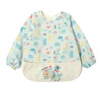 Little Dimsum Babero con Mangas Impermeable,BLW Baberos Bebe Impermeables 6-36 Meses