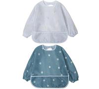 Little Dimsum Babero Impermeable con Mangas Largas para Bebé, Resistente al Agua, Lavable, para Niños, Alimentación, Arte, Delantal