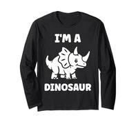 Little Dino Cute Funny Child Simple I'm a Dinosaur Manga Larga