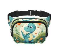 Little Dinosaur in Green Grass - Cinturón cuadrado de doble capa con correa ajustable para correr, viajar, senderismo, negro, talla única, negro, talla única, Black, Talla única
