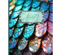 LITTLE DRAGON Amphiptere Winged Reptile *COMPOSITION NOTEBOOK JOURNAL DIARY ART SKETCH BOOK Draco Serpent Dinosaur Naga Coatl Indigo Jewel Gem Stained ... OFFICE SUPPLY*Homeschool College University