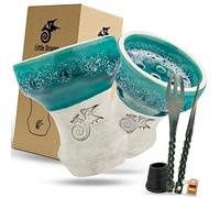 Little Dragon® Juego de cabeza de cachimba [Nuri] - cabeza de cachimba esmaltada premium para un gran desarrollo de humo y un sabor grandioso. Fabricado con amor en la UE (Turquesa)