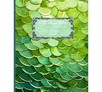 LITTLE DRAGON Wyrm Legless Reptile *COMPOSITION NOTEBOOK JOURNAL DIARY ART SKETCH BOOK Draco Serpent Dinosaur Naga Worm Coatl Emerald Green Jewel ... PAPER*SCHOOL OFFICE SUPPLY*Homeschool College