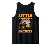 Little Dude Big Trucks Monster Truck Camiseta sin Mangas