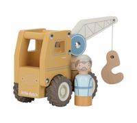 Little Dutch 2530 grúa de coche de madera - amarillo