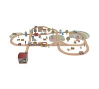 Little Dutch 2540 - Juego de ferrocarriles de madera XL (incluye rieles y accesorios)