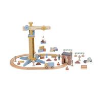 Little Dutch 2542 conjunto de grúa de madera con carriles - amarillo