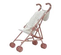 Little Dutch 4584 - Cochecito plegable de metal con asas suaves y bolsa de cochecito para muñecas de 33-46 cm, White Meadows/rosa