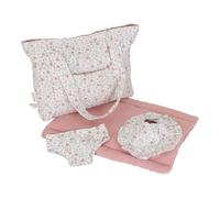 Little Dutch 4589 Soft Flowers - Bolso cambiador para muñecas, 4 piezas, color rosa