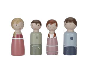 Little Dutch 7121 FSC, casa de muñecas de madera, juego de 4 piezas, color rosa