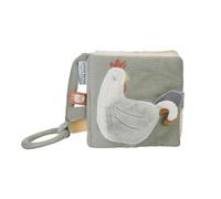 Little Dutch 8819 Libro de tela para cochecito, libro táctil verde - Granja pequeña (11,5x11,5x4 cm)