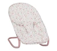 Little Dutch Balancín de metal con funda de algodón y cinturón de seguridad para muñecas de 33 a 46 cm - Soft Flowers blanco/rosa