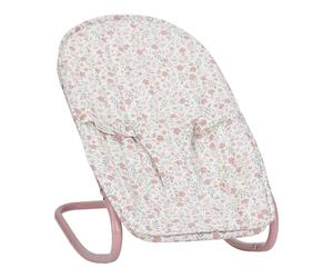 Little Dutch Balancín de metal con forro de algodón y cinturón de seguridad para muñecas de 33 a 46 cm - Soft Flowers Blanco/Rosa