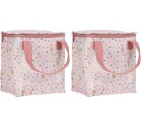 Little Dutch Bolsa térmica para almuerzo para niños, niñas, rosa con flores, ciervo - Jardín de hadas (Paquete de 2)