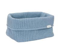 Little Dutch Cesta para cambiar pañales, cesta, organizador, para el cambiador de bebé, tejido grande, azul vaquero, azul puro