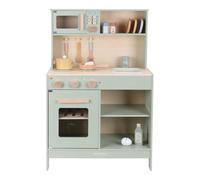 Little Dutch Cocina infantil de madera, incluye ollas, vajilla y utensilios de cocina, color verde