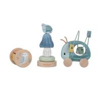 Little Dutch Forest Friends - Juego de juguetes de madera para bebé, 3 piezas, color azul